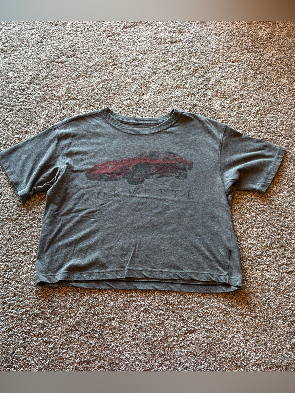 American Eagle Outfitters Gray Tee with Red Car Graphic